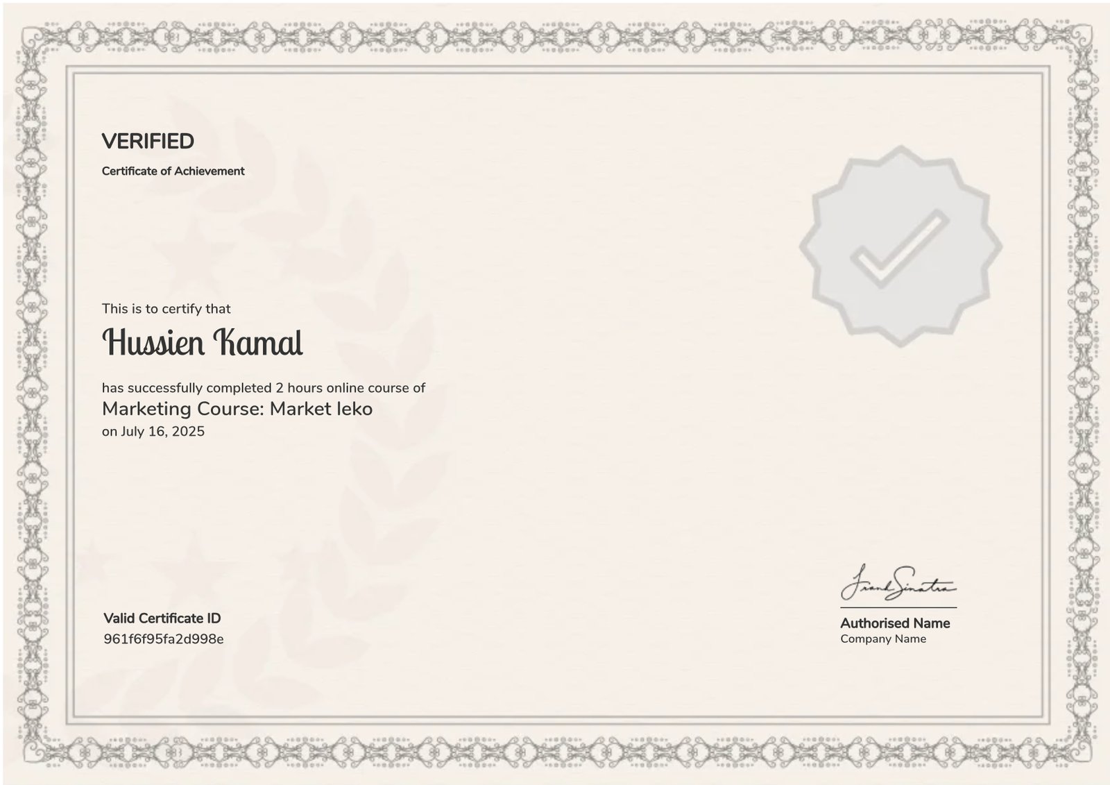 Marketing Course: Market leko